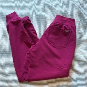 Figs Dark Magenta Scrub Pants